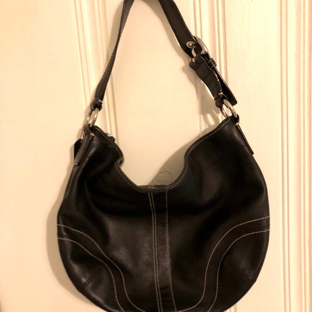 Coach Black Leather Shoulder Bag
